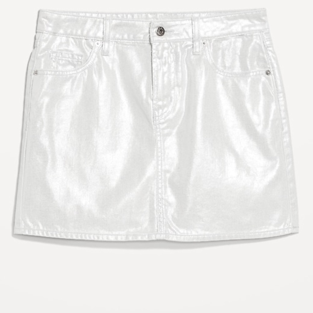 Shiny White Mini Skirt